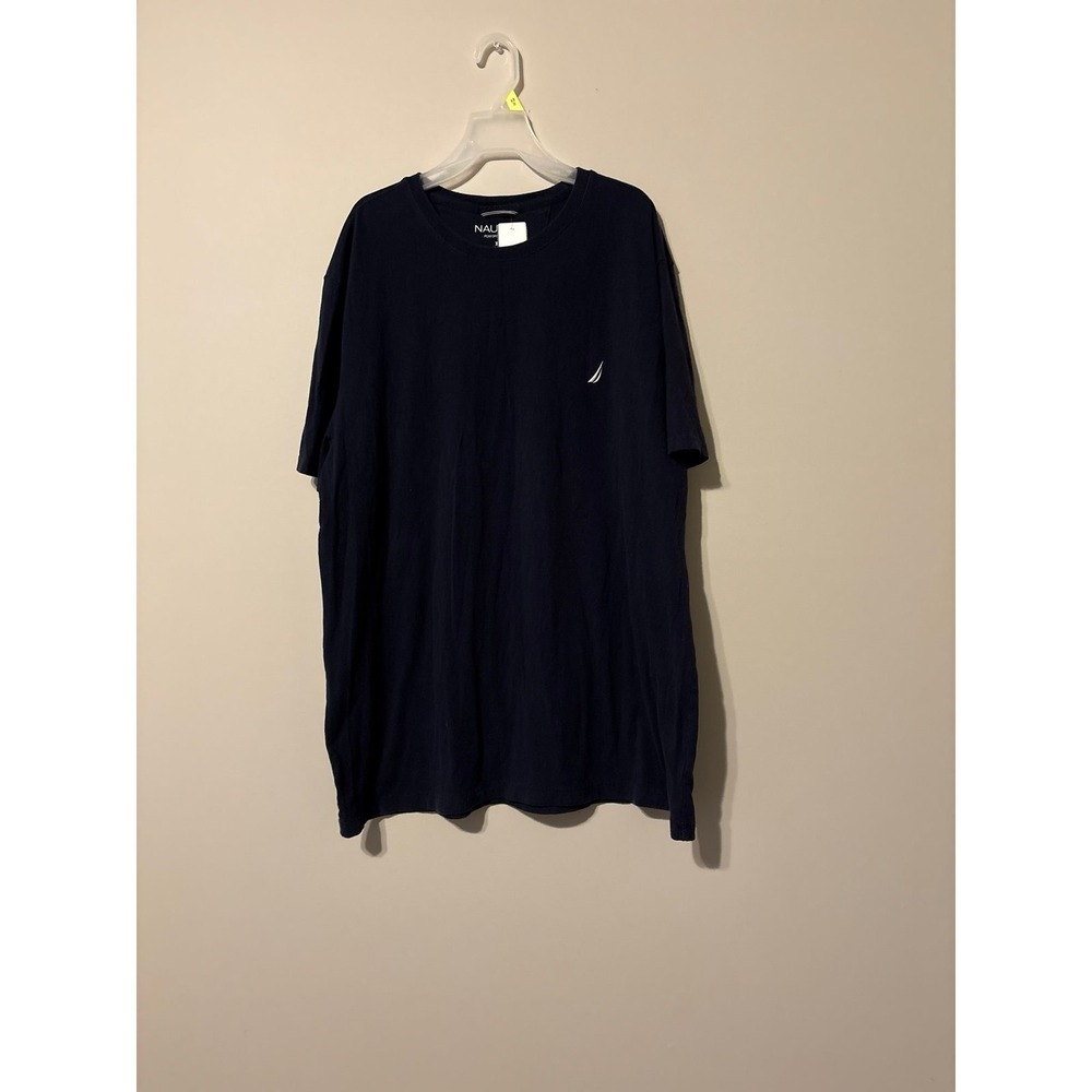Nautica Performance Tee Mens XXL Navy Blue Short Sleeve Cotton Blend T-Shirt